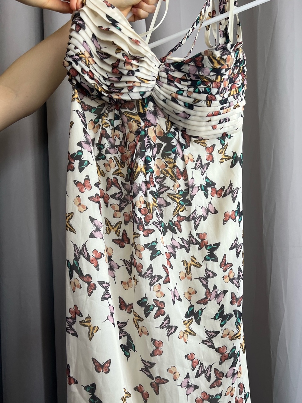 Ted Baker Ivory Maxi Dress with Multicolor Butterfly Print